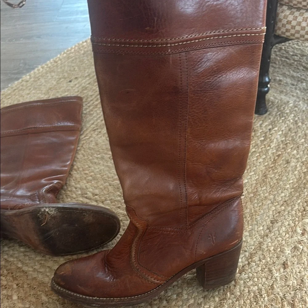 Frye Brown Leather Knee-High Boots - Picture 8 of 9